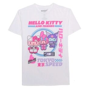 NWOT Hello Kitty and Friends Sanrio Tokyo Speed White T-Shirt - Women